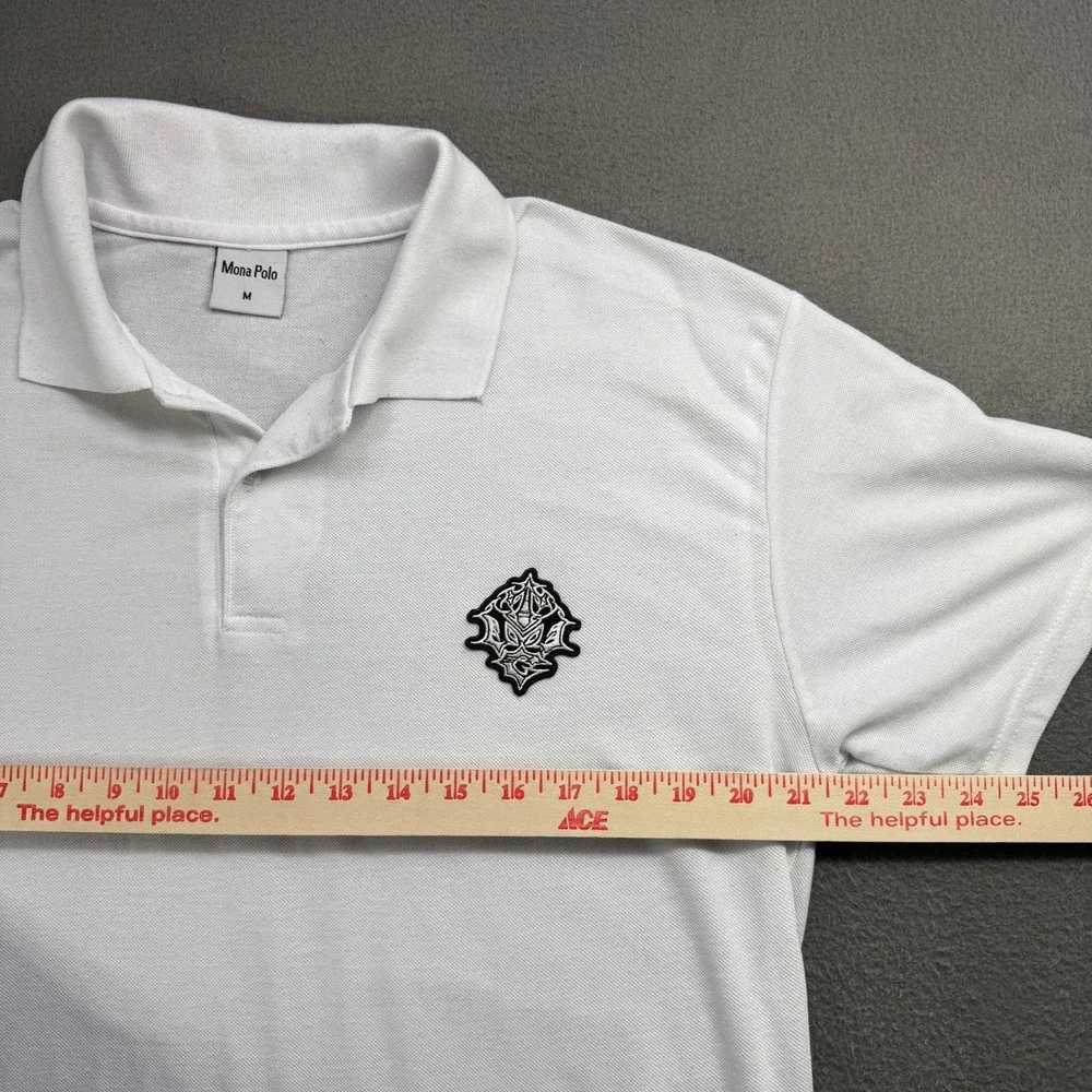 Whistler Mona Polo Shirt Mens‎ M White Embroidered Patch Snowboard Ski